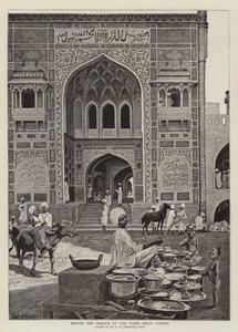 Vor der Moschee des Wazir Khan, Lahore von Harry Hamilton Johnston