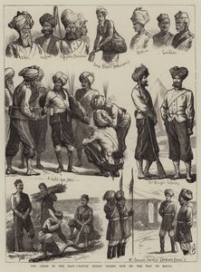 Die Krise im Osten, einheimische indische Truppen auf dem Weg nach Malta von Harry Hamilton Johnston