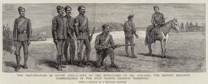Die Unruhen in Südafrika, Männer der Leibwache von Mr. Osborne, dem britischen Resident Commissioner im Zulu Native Reserve Territory von Harry Hamilton Johnston