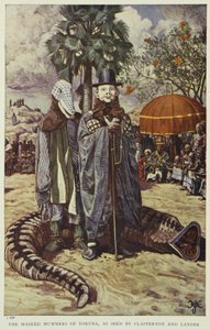 Die maskierten Mummern von Yoruba, gesehen von Clapperton und Lander, Illustration aus "Pioniere Westafrikas", 1912 von Harry Hamilton Johnston