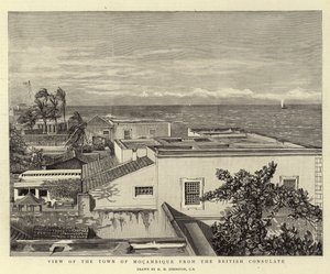 Ansicht der Stadt Mocambique vom britischen Konsulat von Harry Hamilton Johnston