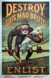 US-Militär WW1 Rekrutierungskampagne "Zerstöre diesen verrückten Unhold - Melde dich an" veröffentlicht 1917 von Harry R. Hopps