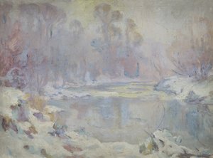 Flussszene im Winter