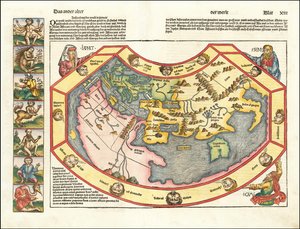 Weltkarte von 1493 von Hartmann Schedel