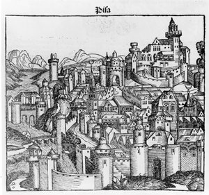 Pisa nach „Liber Chronicarum“ von Hartmann Schedel. Nürnberg 1493 von Hartmann Schedel