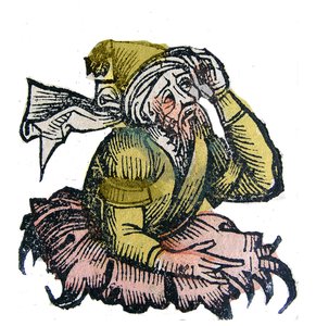 Porträt von Parmenides von Elea, griechischer Philosoph der Vorsokratik. Xylographie aus 