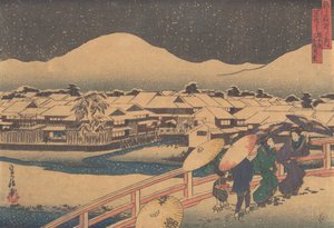 Nachtansicht des Yamato-Tehauses, Mitte des 19. Jahrhunderts von Hasegawa Sadanobu
