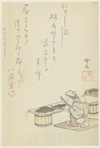 Frau hackt Seetang von Hasegawa Settan