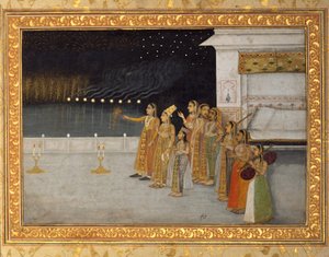 Damen des kaiserlichen Harems feiern die Nacht von Shab-i Bara, 1725-50