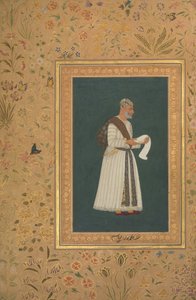 Porträt von Mulla Muhammad Khan Vali von Bijapur, Folio aus dem Shah Jahan Album, recto: ca. 1620