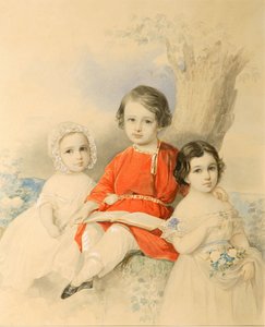 Kinder in einer Landschaft, 1840er Jahre von Hau
