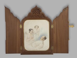 Kaiser Nikolaus I. auf dem Sterbebett, 1855 von Hau