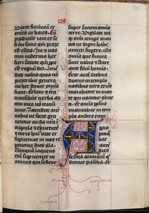 Evangelienbuch mit Evangelistenporträts: Verzierte Initiale von Hausbuch Master
