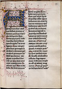 Evangelienbuch mit Evangelistenporträts: Verzierte Initiale von Hausbuch Master