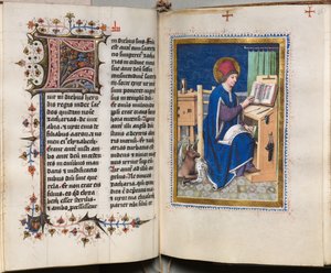 Evangelienbuch mit Evangelistenporträts: Verzierte Initiale