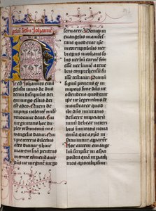 Evangelienbuch mit Evangelistenporträts: Verzierte Initiale, ca. 1480
