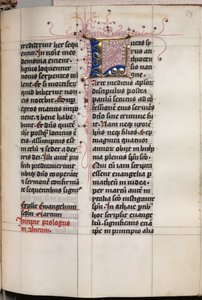 Evangelienbuch mit Evangelistenporträts: Verzierte Initiale, ca. 1480 von Hausbuch Master
