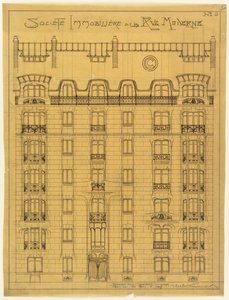Entwurf für die Fassade der Société Immobilière de la Rue Modern, Nr. 6