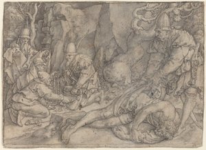 Ein Mann von Dieben überwältigt, ca. 1554 von Heinrich Aldegrever