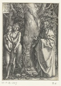 Adam und Eva schämen sich von Heinrich Aldegrever