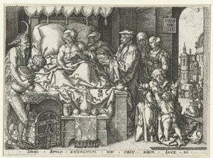 Der reiche Mann auf seinem Sterbebett (Parabel von Lazarus und dem reichen Mann)