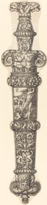 Entwurf für eine Dolchscheide mit Kain und Abel von Heinrich Aldegrever