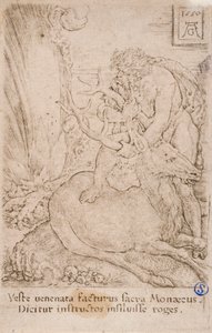 Herakles fängt die Kerynitische Hirschkuh, aus der Serie: Die Arbeiten des Herkules (13) von Heinrich Aldegrever