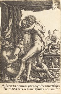 Herkules verhindert den Raub der Hippodamia durch die Kentauren von Heinrich Aldegrever