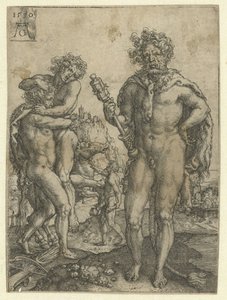 Herkules besiegt Antaeus von Heinrich Aldegrever