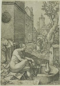 Susanna von den Ältesten überrascht, aus Die Geschichte von Susanna von Heinrich Aldegrever