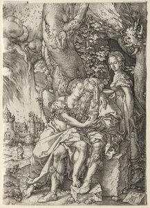 Die Geschichte von Lot: Lot mit seinen Töchtern, 1555 von Heinrich Aldegrever