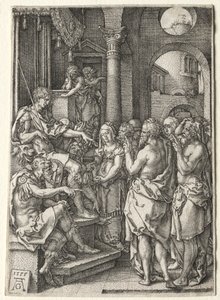 Die Geschichte von Susanna: Susanna der Ehebruch beschuldigt, 1555 von Heinrich Aldegrever