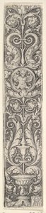 Vertikales Panel mit einem Kandelaber, der ein Medaillon mit einem Zentaur und einem Paar Dolp... enthält, 1529