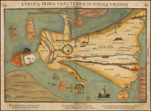 Anthropomorphe Karte von Europa, 1580er Jahre