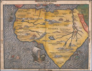 Karte von Afrika auf Tschechisch, 1592