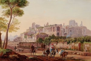 Römische Straßenszene vor dem Palatin von Heinrich Burkel
