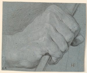 Studie einer Hand, die einen Stock umklammert