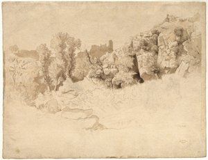 Felsformationen bei Olevano von Heinrich Dreber
