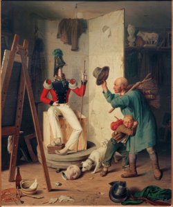Der Bauer im Maleratelier
