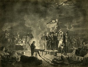 Napoleons Biwak auf dem Schlachtfeld von Wagram in der Nacht vom 5. auf den 6. Juli 1809, 1921 von Heinrich Guttenberg