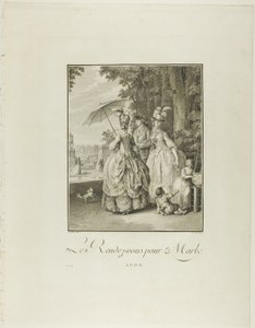 Rendezvous für Marly, aus Monument du Costume Physique et Moral de la fin du Dix-huitième siècle von Heinrich Guttenberg