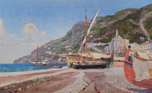 Amalfi, Fischerboote am Strand von Heinrich Hermanns