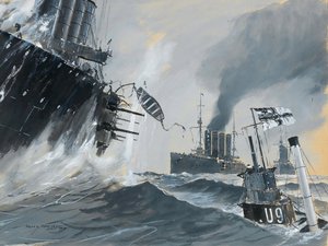 U-Boote und Kriegsschiffe: die Reisen der HMS Aboukir, Hogue und Cressy, 1914 von Heinrich Heusser