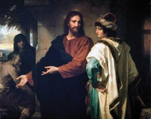 Jesus und der reiche junge Herrscher von Heinrich Karl Hofmann