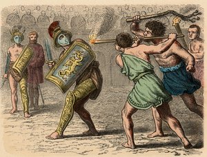 Antikes Rom: Ein feiger Gladiator im Kampf, 1866