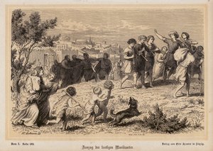 Abreise einer Gruppe römischer Musiker von Heinrich Leutemann