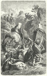 Hannibals Überquerung der Alpen, 218 v. Chr. (Gravur) von Heinrich Leutemann