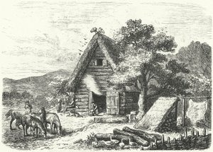 Altes deutsches Bauernhaus (Stich) von Heinrich Leutemann