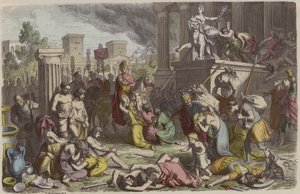 Römische Soldaten plündern eine eroberte Stadt von Heinrich Leutemann