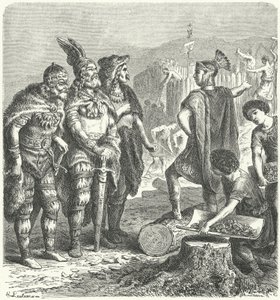 Der römische General Stilicho verhandelt mit den Goten, ca. 400 von Heinrich Leutemann